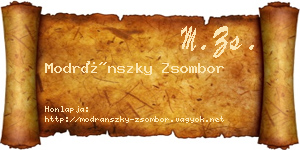 Modránszky Zsombor névjegykártya