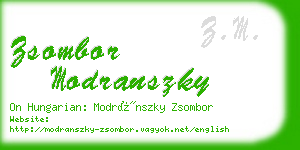 zsombor modranszky business card